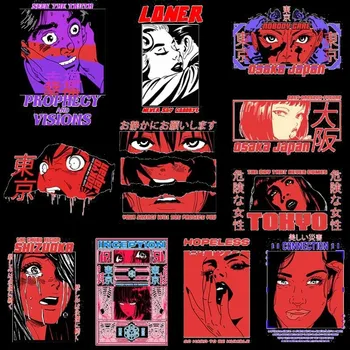 Japonské anime Tokio Nebezpečné ženy Prenos Tepla Železa-na oblečenie pre Diy T-shirt umývateľný Dievča v slzách prenos nálepky
