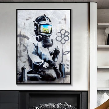 Banksy Game Changer Sestra Hold Plátno na Maľovanie Abstraktné Plagáty a Tlačí na Steny Umenie Fotografie pre Obývacia Izba Dekor Cuadros