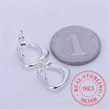925 Sterling Silver Strieborné náušnice Roztomilý Láska srdce Stud Náušnice pre Ženy 2020 Svadobné Party Šperky Darček/jkjkfa