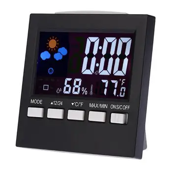 Inteligentný Počasie Hodiny LCD Digitálny Displej Budík Kalendár Vlhkomer Predpoveď Počasia Stanice Podsvietenie Spánok, Budík