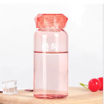 370ML fľašu, sklo, kryštál, diamant pohár pohodlné prenosné sklo kreatívny darček pohár botella de agua