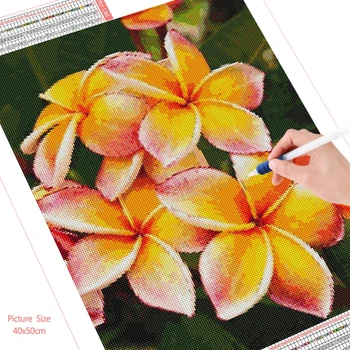 HUACAN Diamond Maľovanie Kvet Ibišteka 5D Diy Domáce Umenie Diamond Výšivky Listy Mozaiky Ručné Darček
