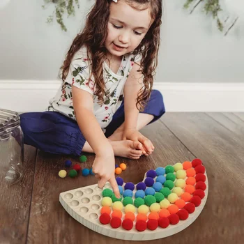 Bopoobo Montessori Hračka Nastaviť Rainbow Stavebné Bloky Klip Loptu Hračky Zmyslové Hračky Rozvoj Dieťa Hands-na Schopnosť Montessori Hračky