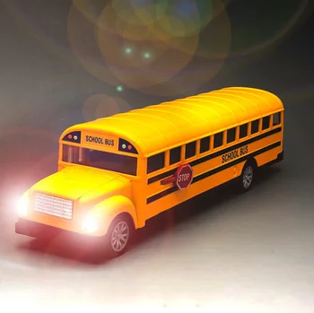 1: 24 okno okno zliatiny žltá areálu autobusovej dlhé vrátiť sila hudby svetlo detské autíčka model