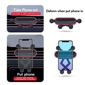 Universal Car Phone Držiteľ Air Vent Gravitácie Montáž Automobilových Interiérov Diely pre 4.0-6.0-palcový Smartphone