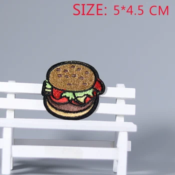 1PC módne Krásna Hamburger Žehlička Na Vyšívané Patch Pre látky Cartoon Odznak Odev Appliques Príslušenstvo