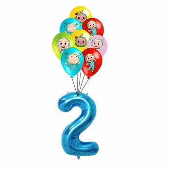 Horúce Cocomelon Balóny s 32inch Modré Číslo Balóny Baby Happy Birthday Party Dekorácie Baby Sprcha TV Show, Hračky Pre Deti,