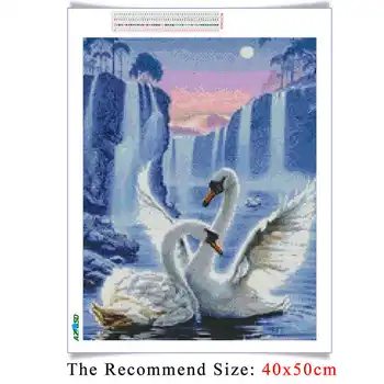 AZQSD Diamond Súpravy Maľovanie 5d Swan Domáce Dekorácie Diamond Výšivky Cross Stitch Súpravy Zvierat Ručné Remeslo