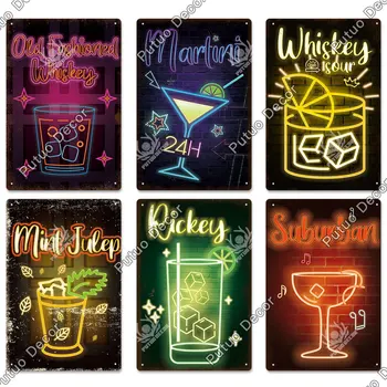 Putuo Dekor Whisky Vintage Kovové Prihlásiť Tin Prihlásiť Dekoratívne Retro Kovové Plagáty Železa Pub Bar Club Muž Jaskyňa Dekor Dekorácie