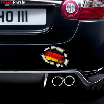 Tri ratels FTC-730# Roztrhlo Roztrhané Kovový Dizajn S Nemecku nemecké Vlajky GMotif Externé Vinyl Auto odtlačkový Nálepky