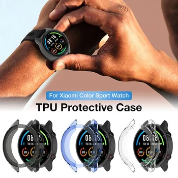 TPU Ochranné puzdro Pre Xiao Mi Watch Color Šport SmartWatch Jasné ShockProof Chránič Prípade XioMi Mi Hodinky, Náramok Rám