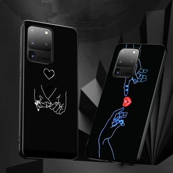 Kpop Láska na prst pre Samsung Galaxy S21 S20 FE Ultra S10 S10e S9 S8 S7 S6 Plus Lite Okraji Black Telefón Prípade