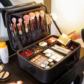 Nový Upgrade Veľkú Kapacitu Kozmetická Taška Hot-predaj Professinal Ženy Cestovanie make-up Prípade