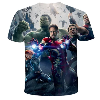 Detský Superhrdina Hulk T-shirt Chlapcov a Dievčatá 3D Tričko Baby Železa Top T-shirt 4 5 6 7 8 9 10 11 12 13 14-rok-starý Deti T-shirt