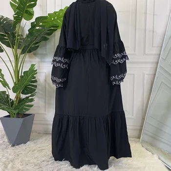 2021 Nové Módy Tlače Dlhý Rukáv Šaty Dubaj Šaty Islamskej Výšivky na Blízkom Východe Elegantné Módne dámske Sukne Dámske