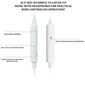 Nová Stereo Bass Slúchadlá Slúchadlá s Mikrofónom Káblové Gaming Headset pre Telefóny Samsung Iphone Apple uchu telefón