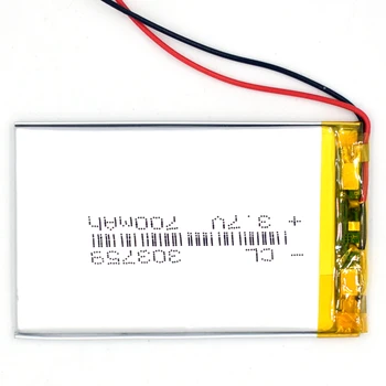 3.7 V, 700 mAh 303759 Li-Polymérová Nabíjateľná Batéria Li Po ion LI pre GPS Bluetooth LED HRAČKY MP3, MP4 033759