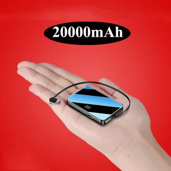 20000mAh Prenosný Mini Power Bank pre Xiao Huawei iPhone Samsung Mini Poverbank Celej Obrazovke Externá Nabíjačka Batérií Powerbank