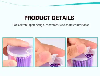 100 Ks Mihalnice Kozmetické Tampóny Aplikátor Kefky Zubné Micro Kefa Jednorazové Materiály Odolné Micro Mascara Bavlnenou Handričkou