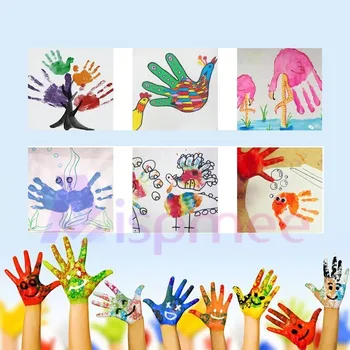 Aispmee Zábavné 6 Farieb DIY Prst Maľovanie Atrament Pad Pečiatka Dozvedieť, Farby, Hračky Pre Deti, Učenie, Vzdelávanie Kreslenie Hračky Non-jedovaté