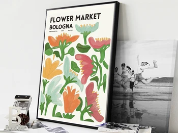Vintage Kvetinový Trh Bologna Plagáty a Vytlačí Wall Art Obrazy na Plátne Paitning pre Spálne, Obývacia Izba, Chodba Domova