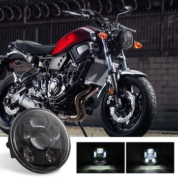 5.75 palcové Koleso Motocykla LED Reflektor pre HARLEY-Davidson XL1200C XL883C FXDWG FXSTC Dyna Čierna