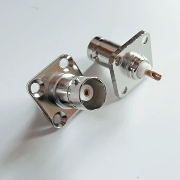 Konektor BNC Female konektor 4-jamkové 18,5 mm príruba spájky panel mount rovné
