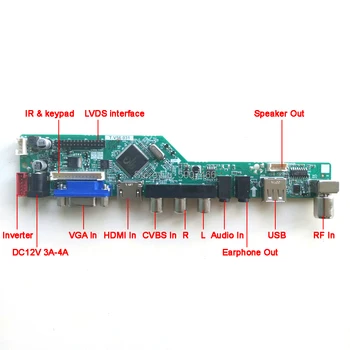 Pre HT185WX1-100/500/501 2CCFL 30Pin LVDS Vzdialenej+Invertor+klávesnica T. V56 radič rada LCD displej VGA, AV, USB RF DIY kit