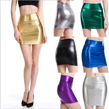 Horúca Štýl PU Tesný Strany, Vidieť Cez Sukne Micro Mini Sukne Sexy Samoopaľovacie Čisté Farebné Sukne Bežné Package Hip Krátke Sukne