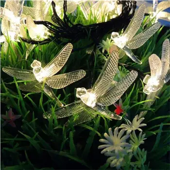 2019 Vianočné Svetlo Dragonfly LED Reťazec Rozprávkových Svetiel 100 Led Pre Xmas Party Dekorácie Garland Solárny pohon