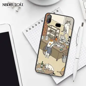 PENGHUWAN Japonský Mačka Piť DIY Tlač Telefón Prípade kryt Plášťa Pre Samsung A10 A20 A30 A40 A50 A70 A71 A51 A6, A8 2018