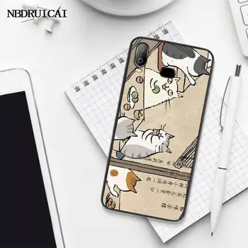 PENGHUWAN Japonský Mačka Piť DIY Tlač Telefón Prípade kryt Plášťa Pre Samsung A10 A20 A30 A40 A50 A70 A71 A51 A6, A8 2018