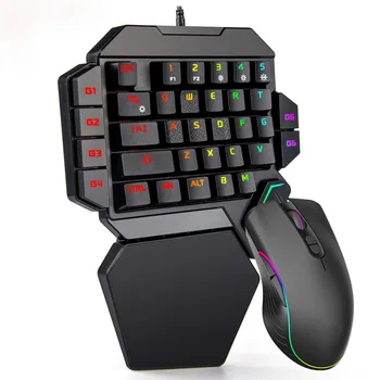 Jednou Rukou Mechanical Gaming Keyboard RGB Podsvietenie Prenosný Mini Herné Klávesnice Herný ovládač pre PC, Xbox Hráč PS4