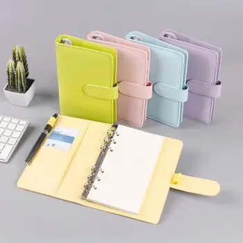 A6/A5 Macaroon Farba PU Kožené DIY Binder Notebook Kryt Denník Program Plánovač Bullet Kryt Školy Grafické efekty