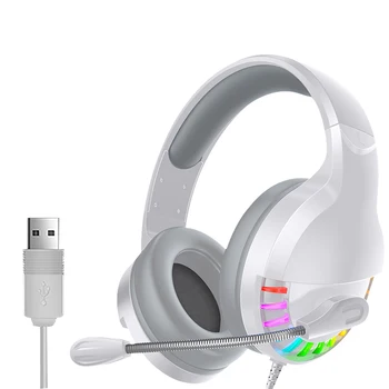 Rainbow LED Svetlo Hráč Slúchadlá USB Konektor Káblové Slúchadlá S 7.1 Kanál, Zvuková Karta, Vstavané Profesionálne Herné Slúchadlá