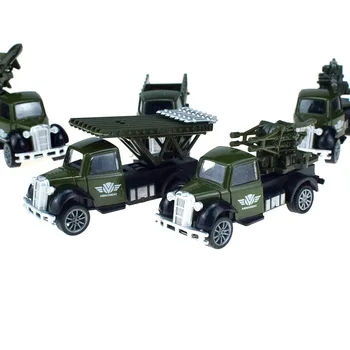 Päť vojenských série recoil zliatiny model raketomet kontroly rakiet auta vojenské model truck hračky