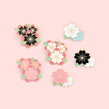 Sakura Smalt Pin Japonský zvyk romantické Kvety Brošne Taška Klopě Pin Odznak čerešňové kvety Šperky, Darčeky pre a priateľku