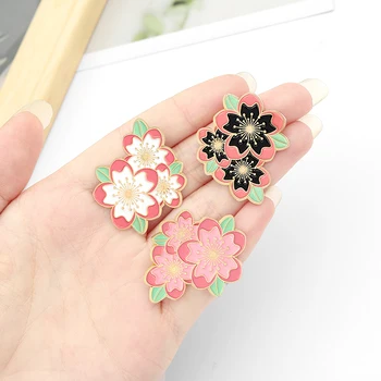 Sakura Smalt Pin Japonský zvyk romantické Kvety Brošne Taška Klopě Pin Odznak čerešňové kvety Šperky, Darčeky pre a priateľku