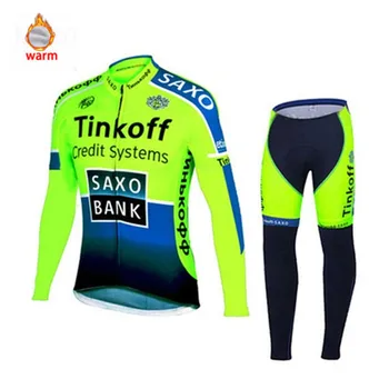 2021 Nové Tinkoff Zimné thermal fleece Cyklistické Oblečenie pánske Jersey vyhovovali vonkajšie koni bike MTB teplé oblečenie Náprsníkové Nohavice
