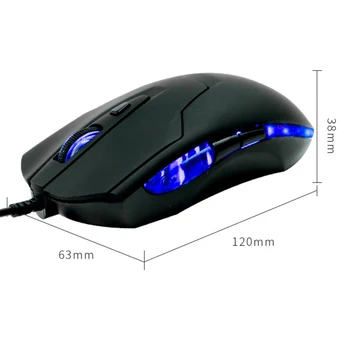 Svetelný Hernej Myši 6-Tlačidlo Abs USB Rozhranie Matný (Non-Sklzu Materiálu Podporuje Dpi Nastavenie Herné Drôtová Myš