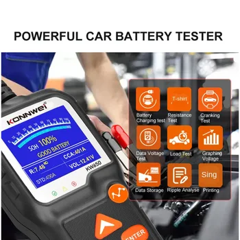 Kw650 upgrade tlač 12V automobilové batérie tester auto power test