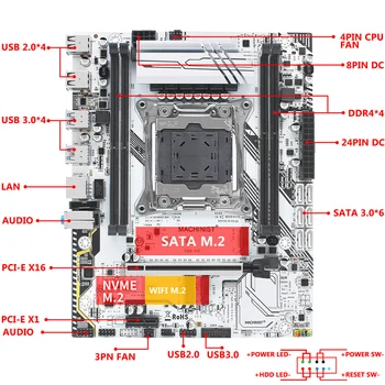STROJNÍK X99 Doske Combo LGA2011-3 turbo S procesorom Intel Xeon E5 2630 V3 16GB 2*8GB DDR4 RAM Pamäte Nastavenie Auta Doske X99-K9