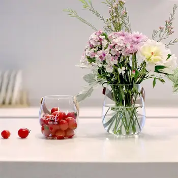 Transparentné Kvetinové Vázy Borosilikátového Skla Hydroponické Váza Stola Ornamenty, Kvetinové Nádoby Rastlín Držiteľ wiith Rukoväť