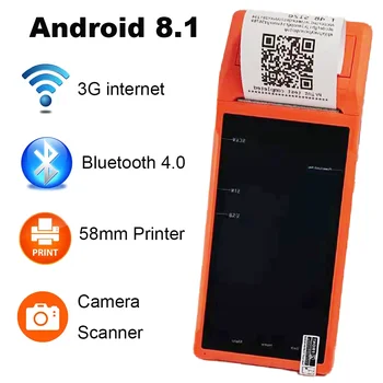 GOOJPRT Prenosný POS Terminál Android 8.1 PDA S 58mm Bluetooth Tepelnej Doručenia Tlačiareň 3G WiFi Mobile, Aby POS Terminál