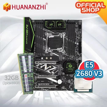 HUANANZHI X99 F8 X99 základná Doska s procesorom Intel XEON E5 2680 V3 s 2*16 G DDR4 RECC pamäť combo kit set NVME SATA 3.0 USB 3.0 ATX