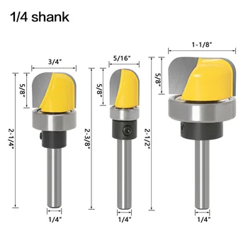 3PC 6 mm 1/4 Shank1/2