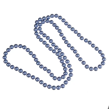 Dlhý Náhrdelník Perál 36inch DIY Imitácie Perál Shell Tmavo Modré 8 mm Veľkosť jewely Náhrdelník, Čo Pre Ženy, Dámy H858