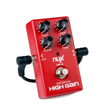 NUX HG-6 High Gain Stompbox Efekt Skreslenia Gitara Účinok Overdrive Pedál Pravda Bapass Hardvéru Swithching Pre Gitarové Časti