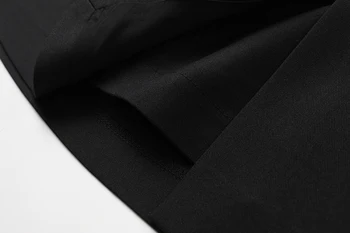 [EAM] Nepravidelný Pin Dekorácie Black Split Vysoký Pás Mini Polovicu tela Sukne Ženy Móda Prílev Nových Jar Jeseň 2021 1DD4913