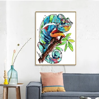 HUACAN DIY Maľovanie Podľa Čísel Lizard Zvierat Súpravy, Akrylové Farby Na Plátne Moderné Nástenné Art Obraz Pre Domova 40x50cm